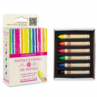 Sennelier-oliepastel-set-fluorescerend-6st.