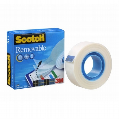 3M Plakband zwakklevend 19mmx33m 3M Scotch 811 