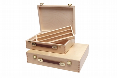 Merkloos Schilderskist hout 36x27x8 cm