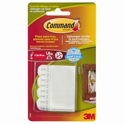3M Ophangstrips max 1,8 kg wit 3M Command