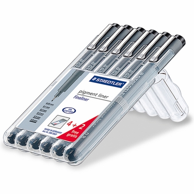 Staedtler Fineliner 6 stuks set Staedtler Pigment Liner 