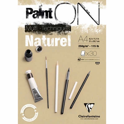 Clairefontaine Paint On naturel A4 250grs. 30vel