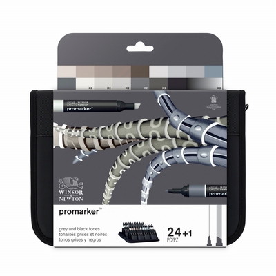 Winsor&Newton Promarker™Black & Greys 24+1 set
