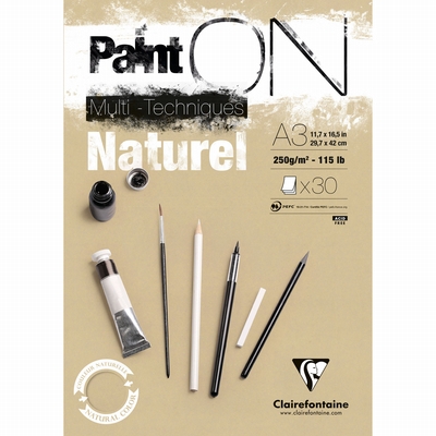 Clairefontaine Paint On naturel A3 250grs. 30vel