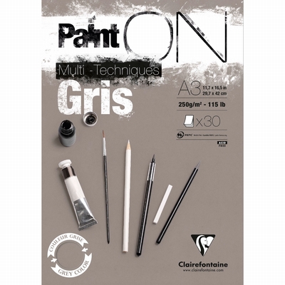 Merkloos Paint On gris A3 250grs. 30vel