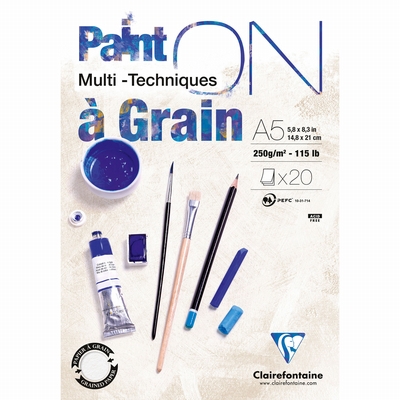 Clairefontaine Paint On a grain A5 250grs. 20vel