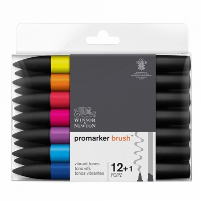 Winsor&Newton Promarker brush™Vibrant tones 12+1 set 