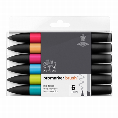 Winsor&Newton Promarker brush™Mid tones 6 set