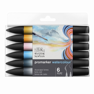 Winsor&Newton Promarker watercolour skyescape tones 6st.