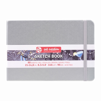 Art Creation Art Creation schetsboek zilver 21x14,8cm 80vel 140grs.