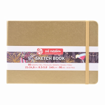 Art Creation Art Creation schetsboek witgoud 21X14,8cm 80vel 140grs.