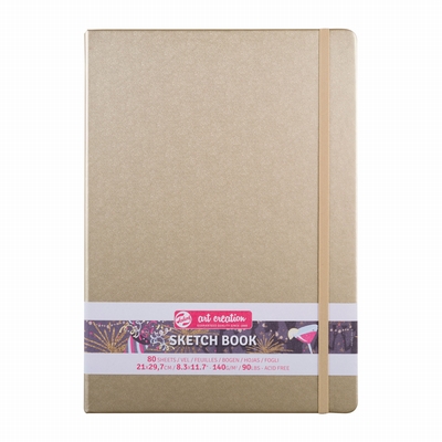 Art Creation Art Creation schetsboek witgoud 21x29.7cm 80vel 140grs.