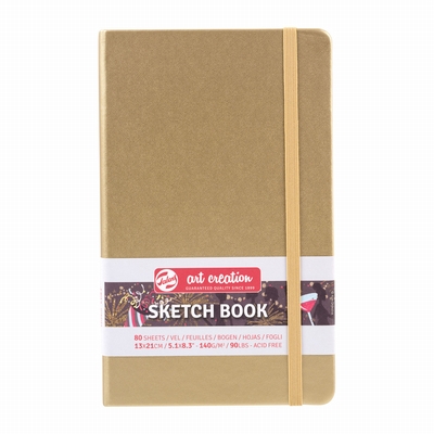 Art Creation Art Creation schetsboek witgoud 13x21cm 80vel 140grs.