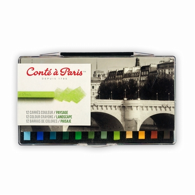 Conte (a Paris) Conte à Paris pastels (carré krijt) 12st. landschap