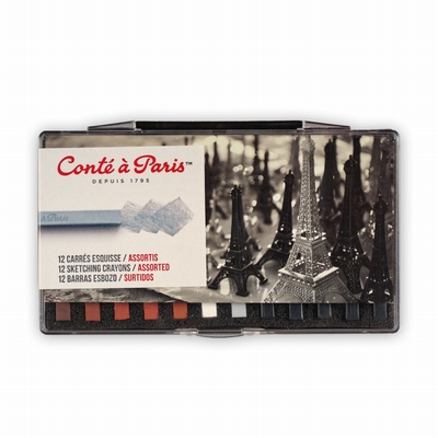 Conte (a Paris) Conte à Paris pastels (carré krijt) 12st. schets