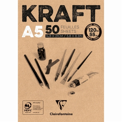 Clairefontaine Kraft A5 120gr. 50vel