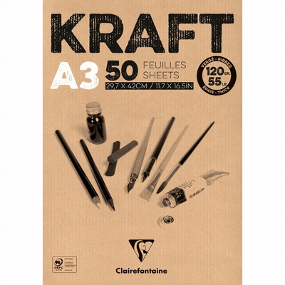Clairefontaine Kraft A3 120gr. 50vel