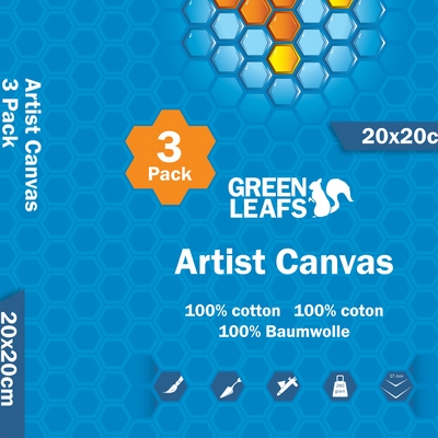 Green Leafs Green Leafs Artist Canvas 3-pack 20/20