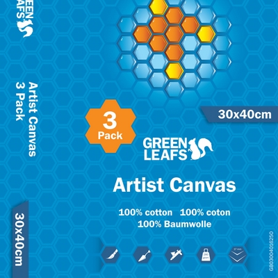 Green Leafs Green Leafs Artist Canvas 3-pack 30/40