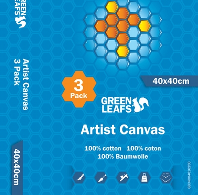 Green Leafs Green Leafs Artist Canvas 3-pack 40/40