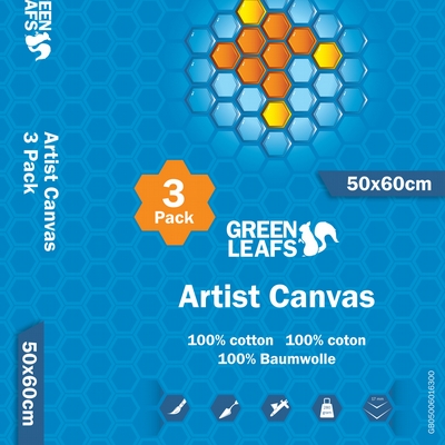 Green Leafs Green Leafs Artist Canvas 3-pack 50/60