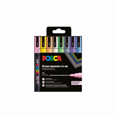 Uni Posca PC3M/8A PF ASS16 Posca verfmarkers set