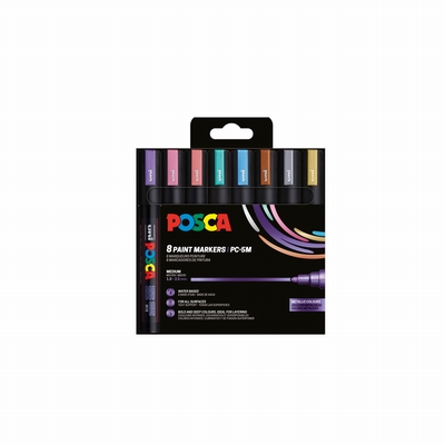 Uni Posca  PC5M/8 METAL09 PF Posca verfmarkers set