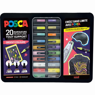 Posca koffer groovy colours - Deva