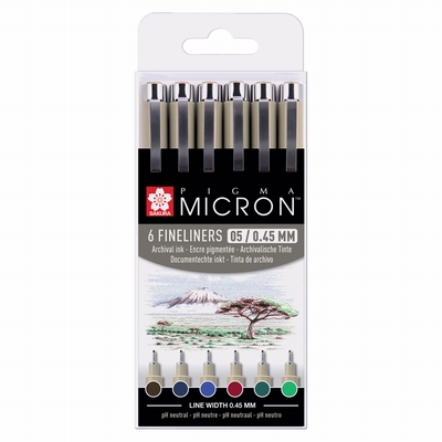 Sakura Pigma micron 05 0.45mm earth set
