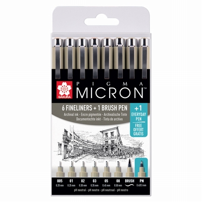 Sakura Sakura Pigma micron set 7 + 1 gratis