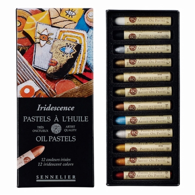 Merkloos Sennelier oliepastel set iriserend 12st.